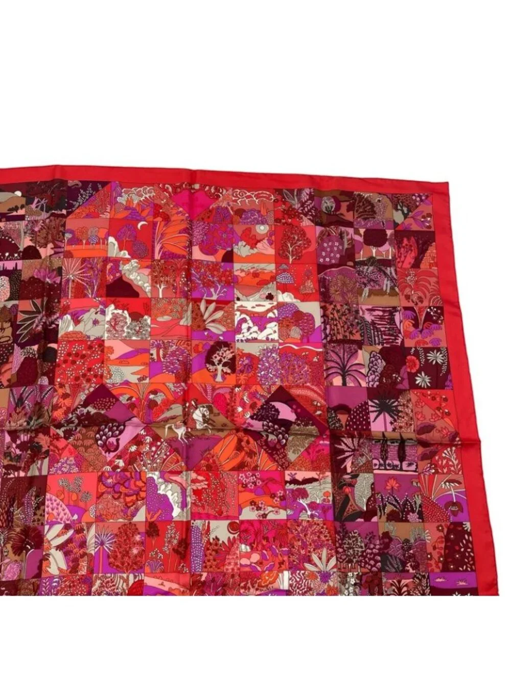 Hermes Scarf Carre 90 Silk Tout En Quilt Red
